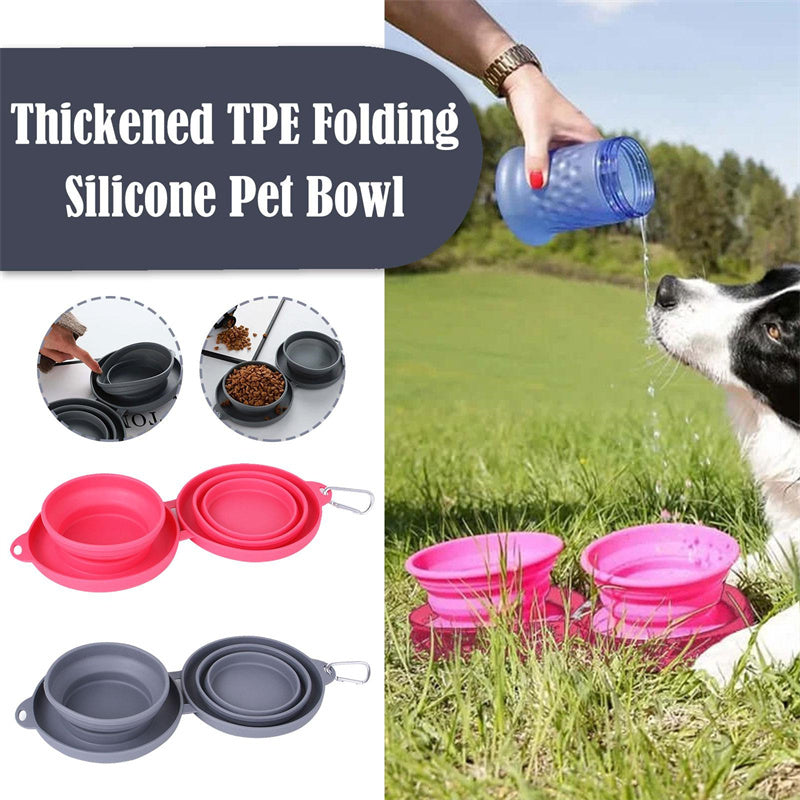 Foldable Rubber Double Pet Bowl – Portable & Durable Feeding Solution for Dogs & Cats - Valgo