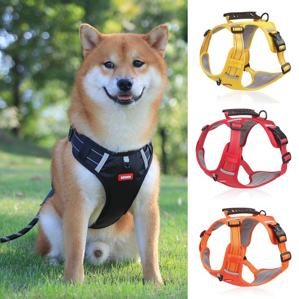 No-Pull Nylon Dog Harness – Breathable & Reflective Vest for Small & Large Dogs – Ideal for Outdoor Running & Training