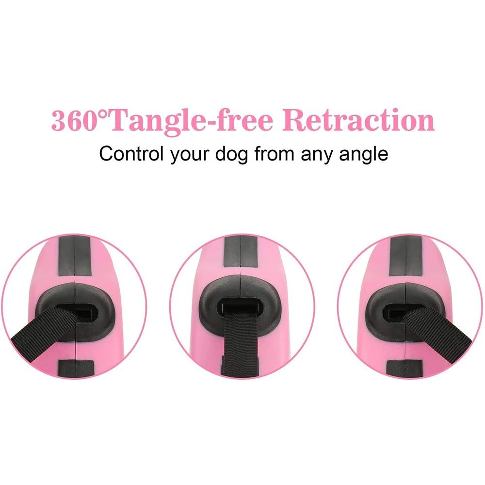 Durable Retractable Dog Leash – 3m & 5m Nylon Lead for Walking and Running - Valgo