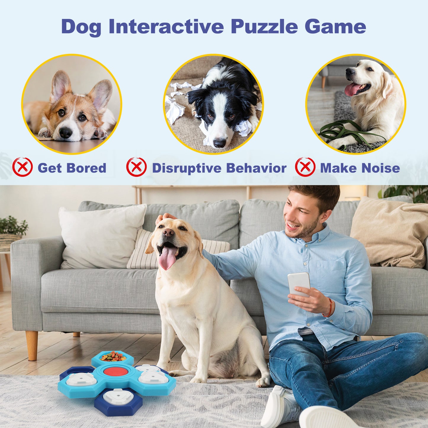 4-Layer Interactive Slow Feeder Puzzle Bowl – Fun & Healthy Eating for Dogs - Valgo