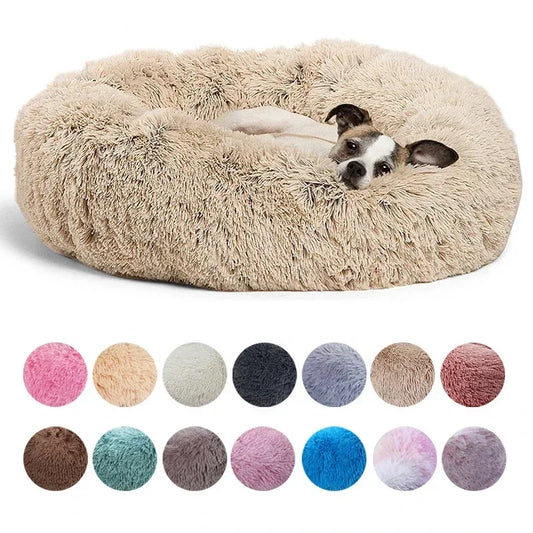 Cozy Haven: Ultra-Soft Plush Pet Bed for Cats & Dogs - Warm, Round, and Perfect for Winter Comfort (40-90cm)