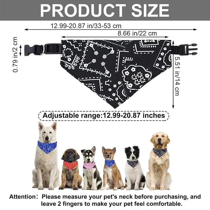 Detachable Dog Bandana Collar - Washable Triangle Scarf Bib for Small & Medium Dogs & Cats - Valgo