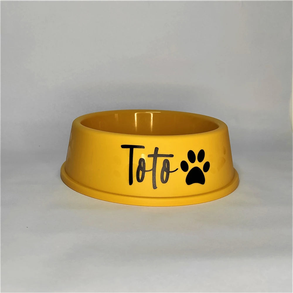 Custom Dog Food Bowl - Personalized Plastic Bowl with Name & Decals for Pets - Valgo