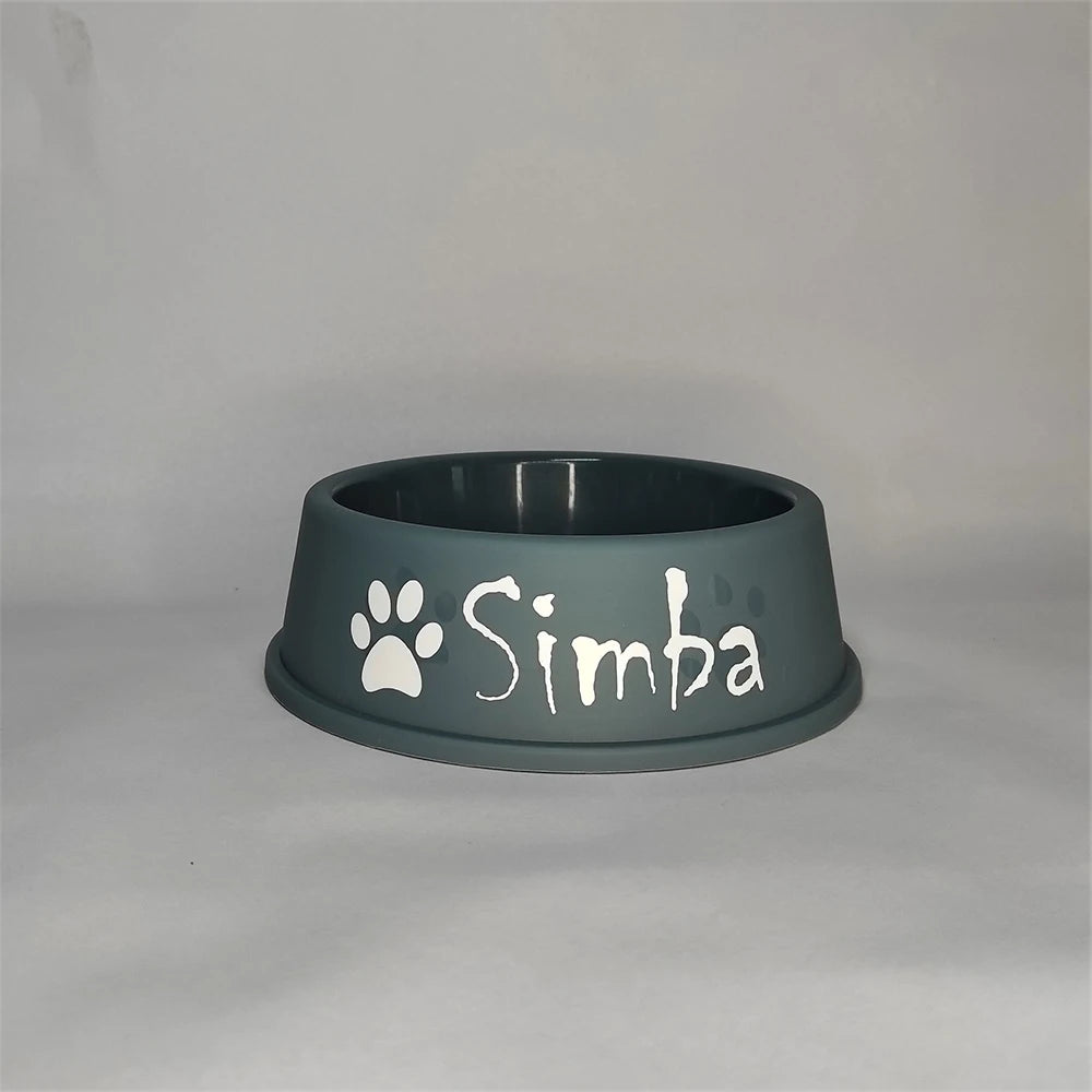 Custom Dog Food Bowl - Personalized Plastic Bowl with Name & Decals for Pets - Valgo