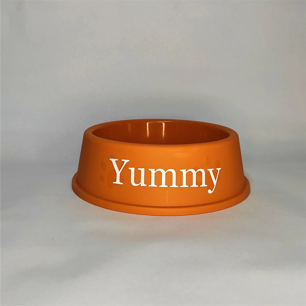 Custom Dog Food Bowl - Personalized Plastic Bowl with Name & Decals for Pets - Valgo