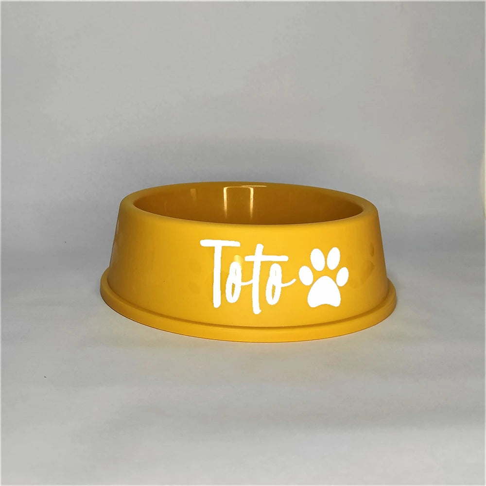 Custom Dog Food Bowl - Personalized Plastic Bowl with Name & Decals for Pets - Valgo