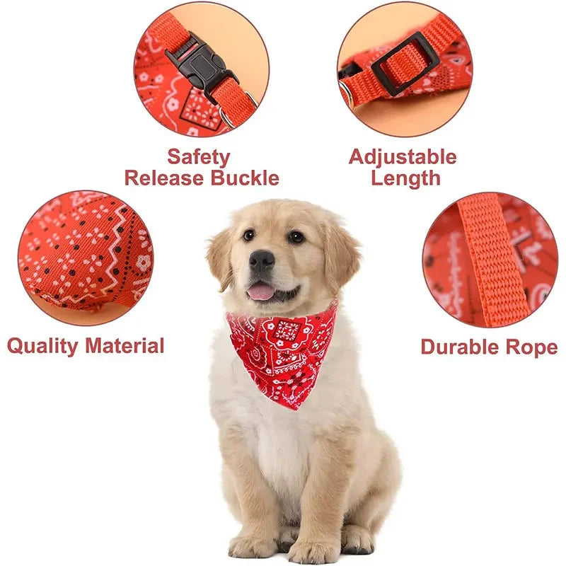 Detachable Dog Bandana Collar - Washable Triangle Scarf Bib for Small & Medium Dogs & Cats - Valgo