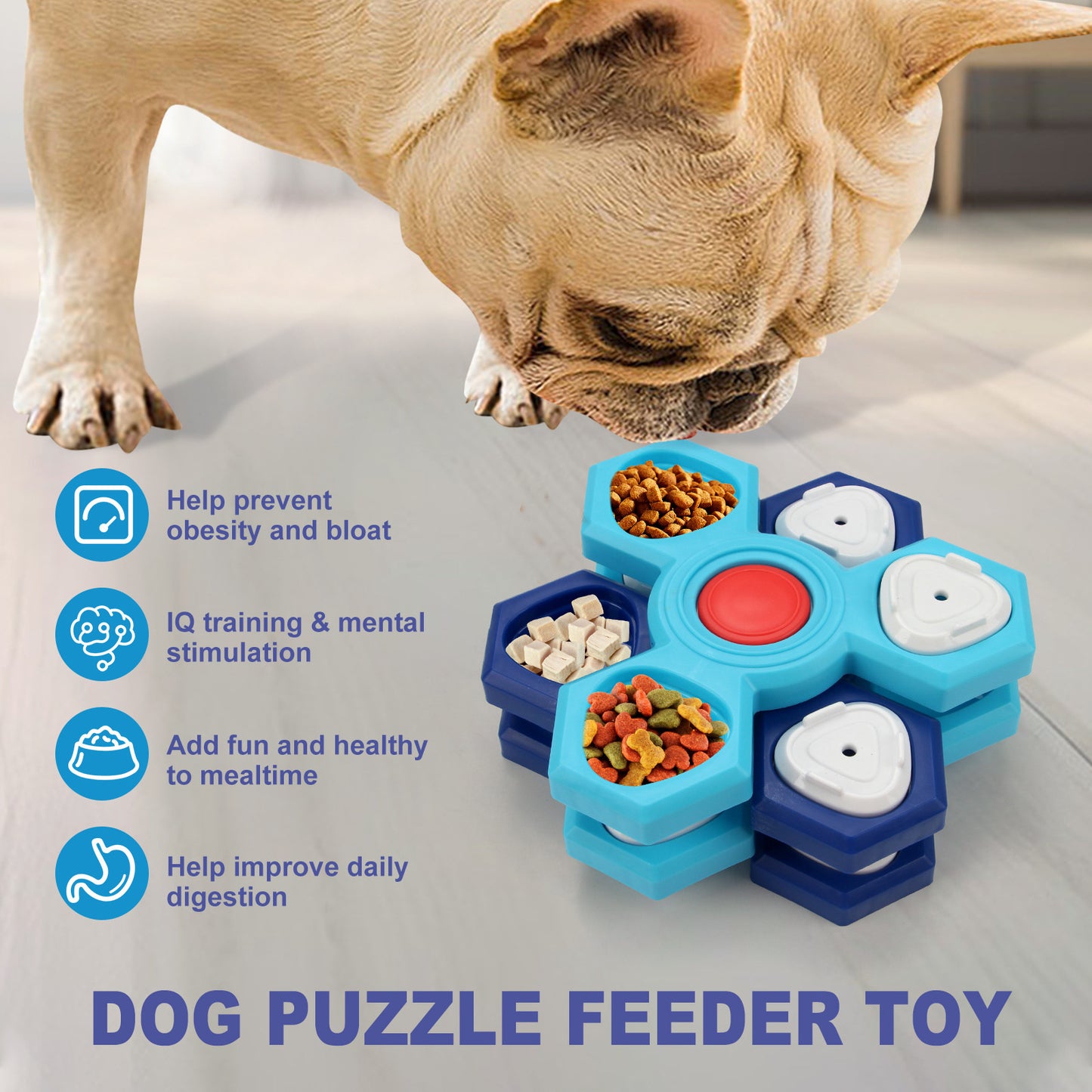 4-Layer Interactive Slow Feeder Puzzle Bowl – Fun & Healthy Eating for Dogs - Valgo