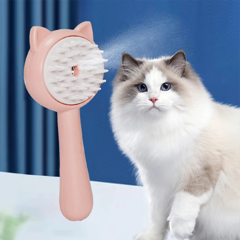 Rechargeable Self-Cleaning Mist Grooming Brush for Cats & Dogs | Multifunctional Pet Slicker Brush