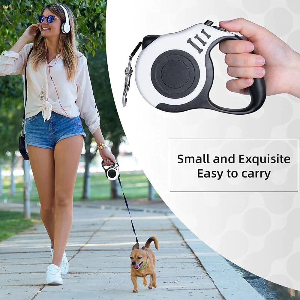 Durable Retractable Dog Leash – 3m & 5m Nylon Lead for Walking and Running - Valgo