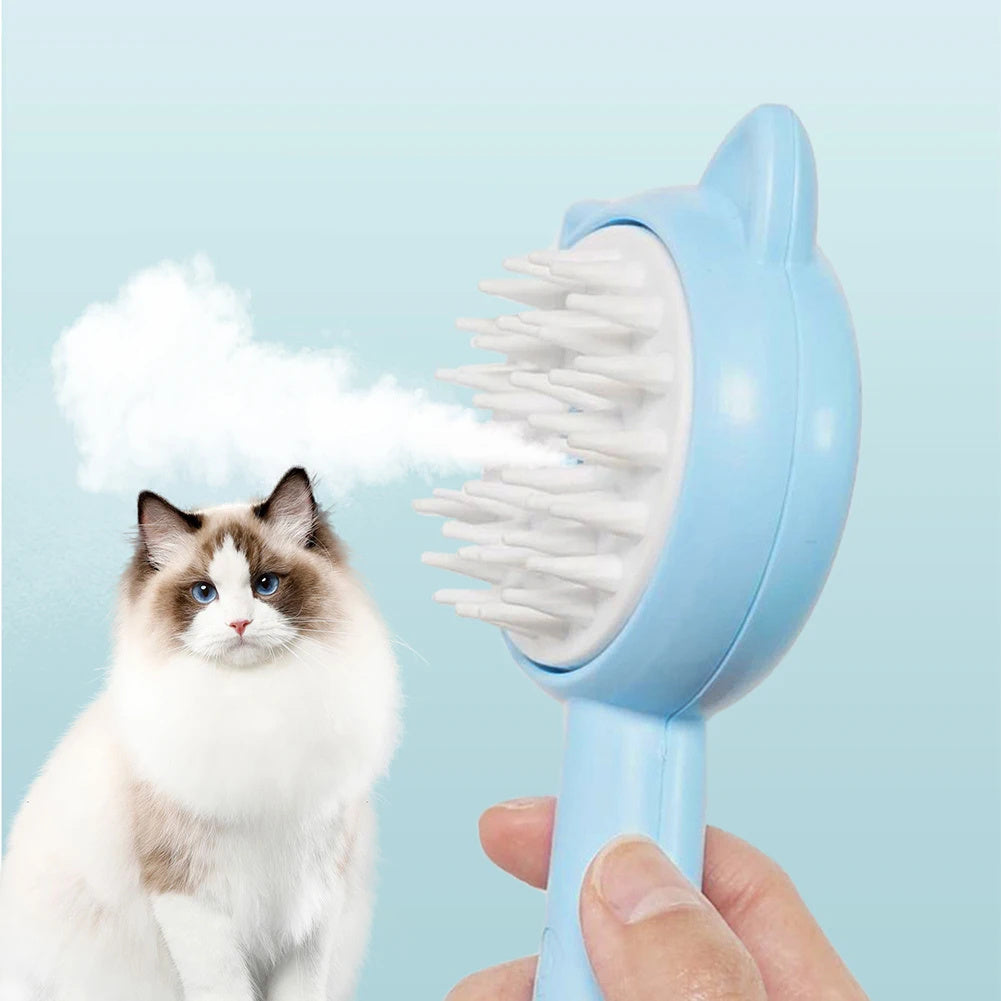 Rechargeable Self-Cleaning Mist Grooming Brush for Cats & Dogs | Multifunctional Pet Slicker Brush