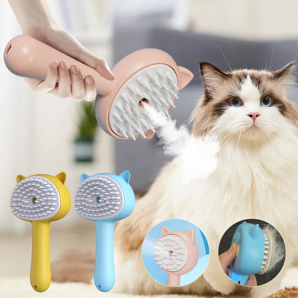 Rechargeable Self-Cleaning Mist Grooming Brush for Cats & Dogs | Multifunctional Pet Slicker Brush